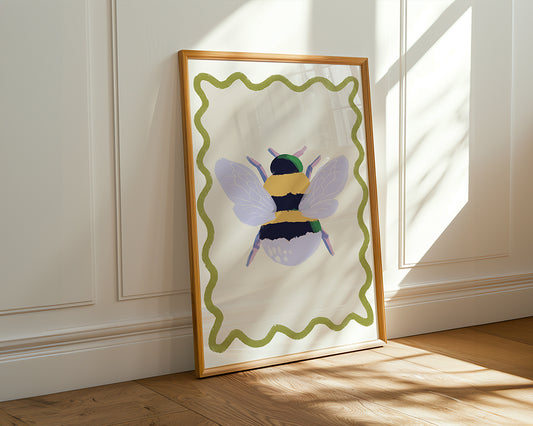 Bee Colourful Art Print | Unframed