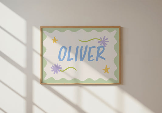 Custom Name Neutral Colour Art Print | Unframed