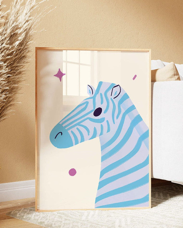 Zebra Colourful Art Print | Unframed