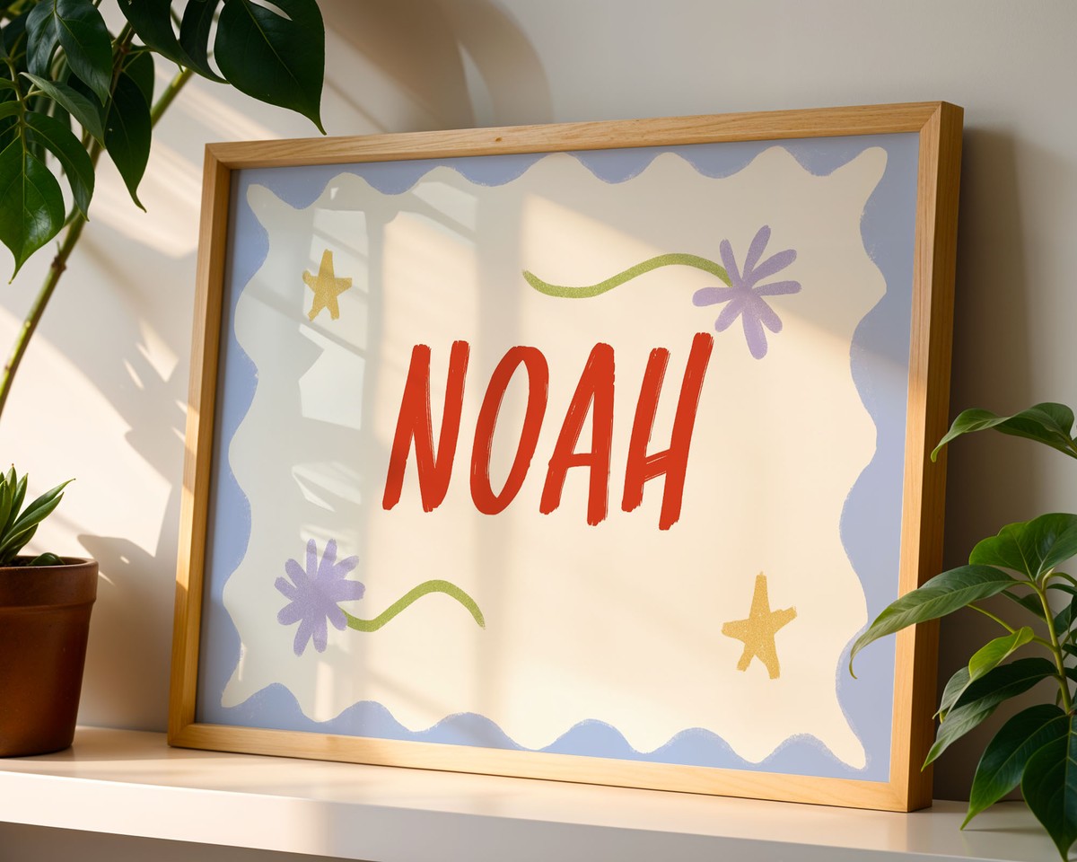 Custom Name Bright Colour Art Print | Unframed