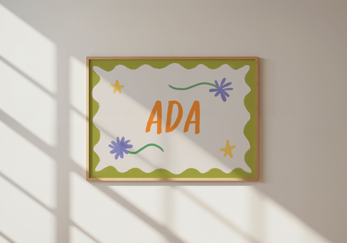 Custom Name Bright Colour Art Print | Unframed