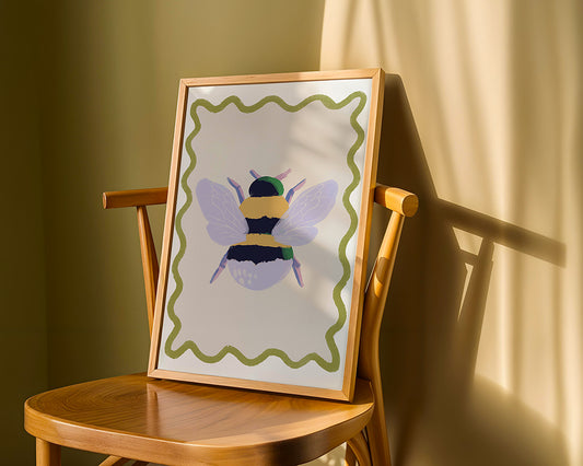 Bee Colourful Art Print | Unframed