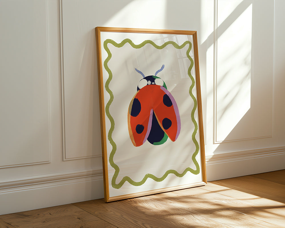 Lady Bird Colourful Art Print | Unframed