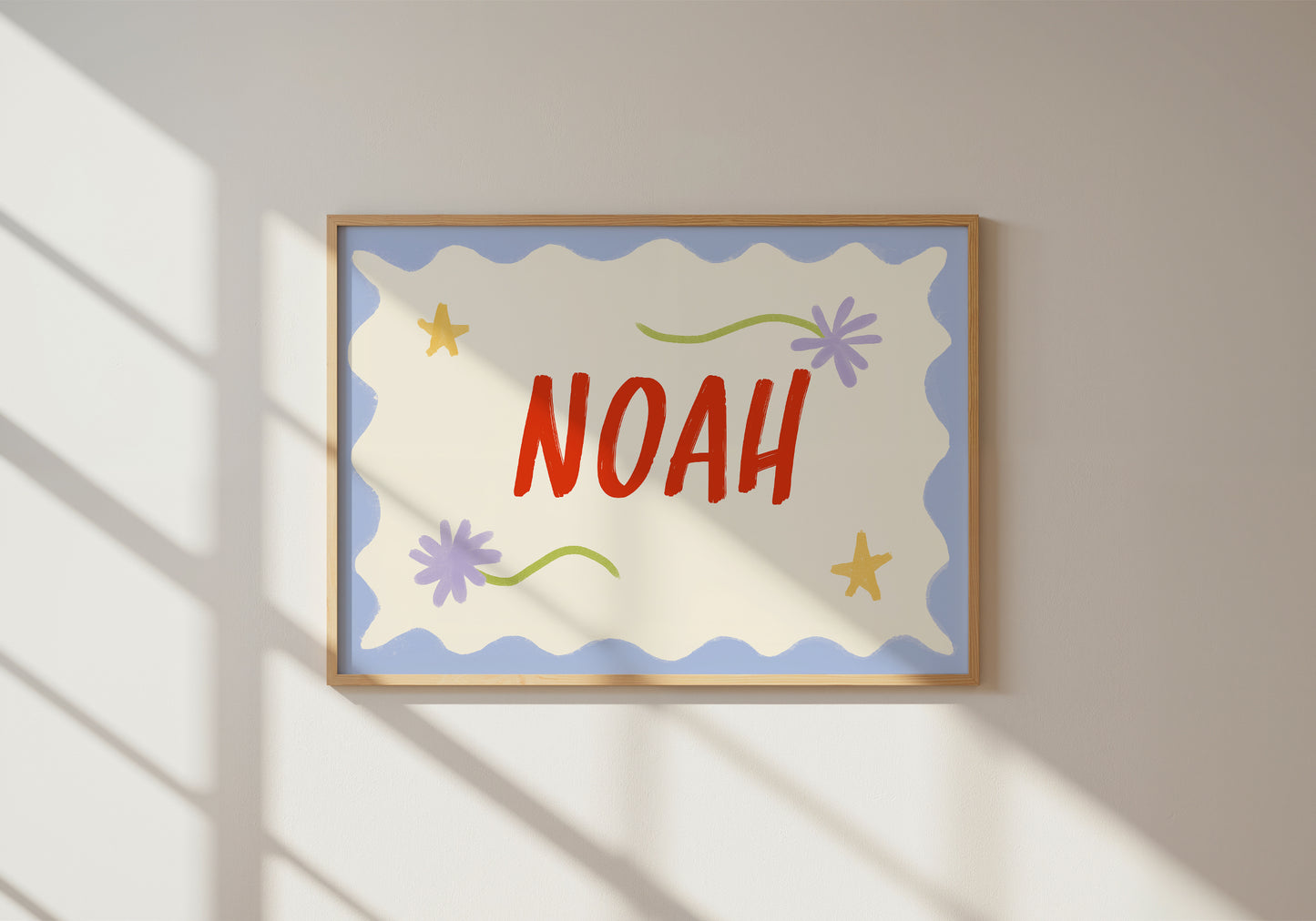 Custom Name Bright Colour Art Print | Unframed