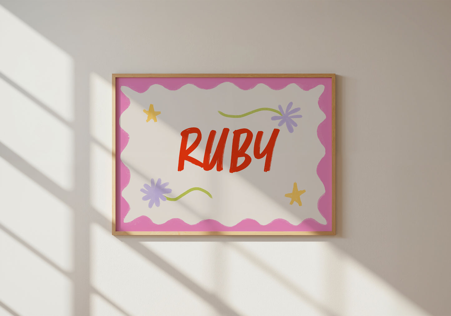 Custom Name Bright Colour Art Print | Unframed