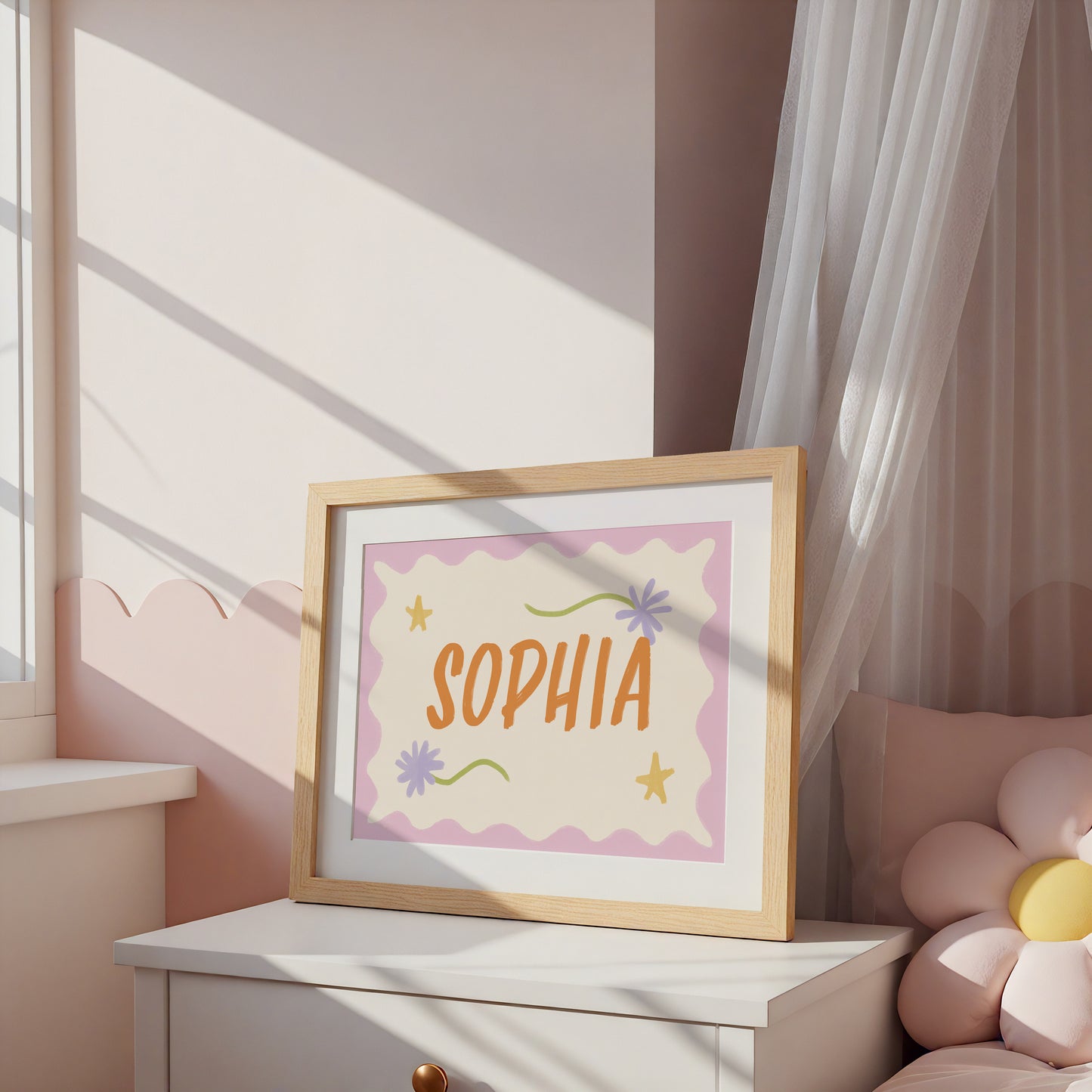 Custom Name Neutral Colour Art Print | Unframed