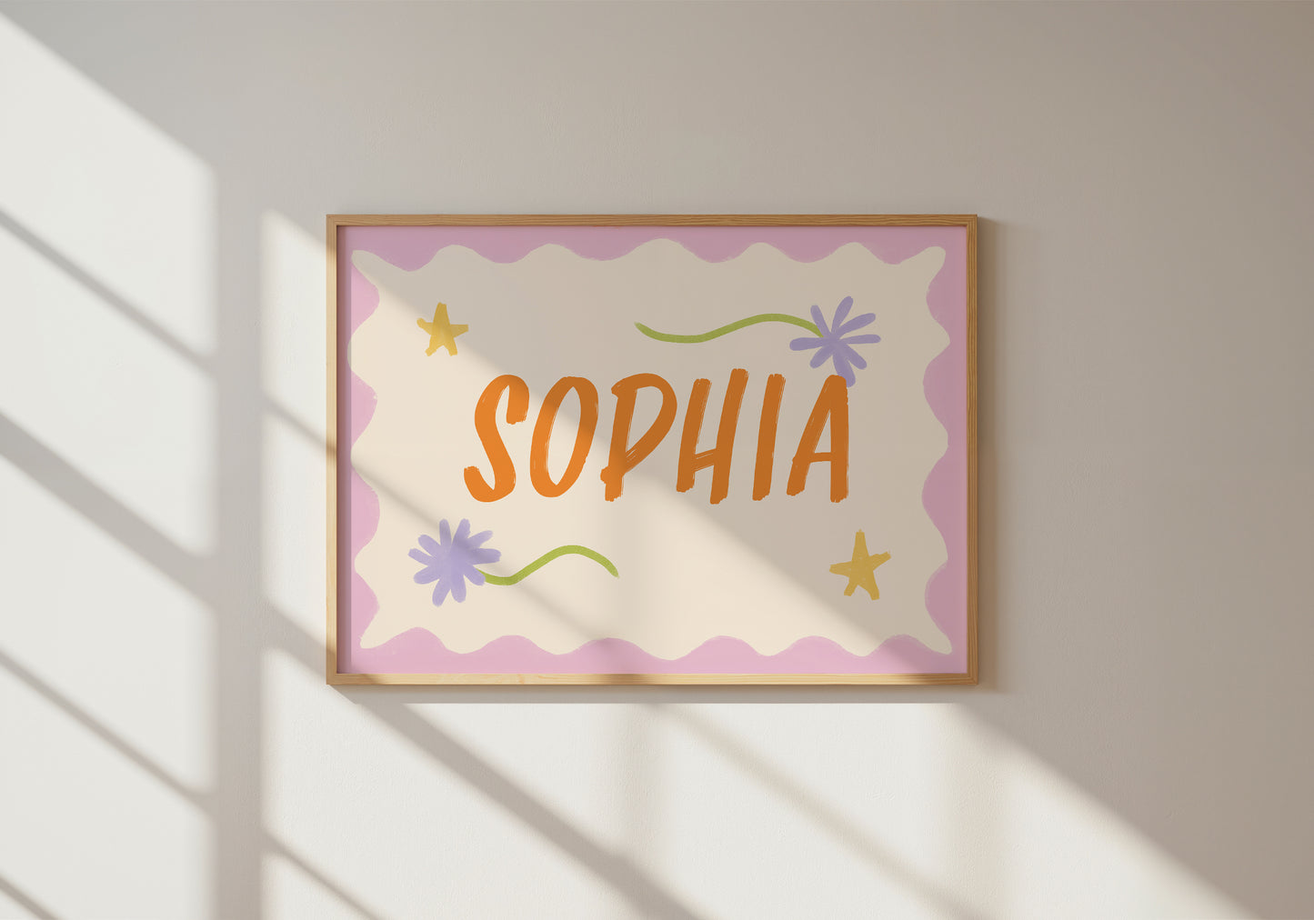 Custom Name Neutral Colour Art Print | Unframed
