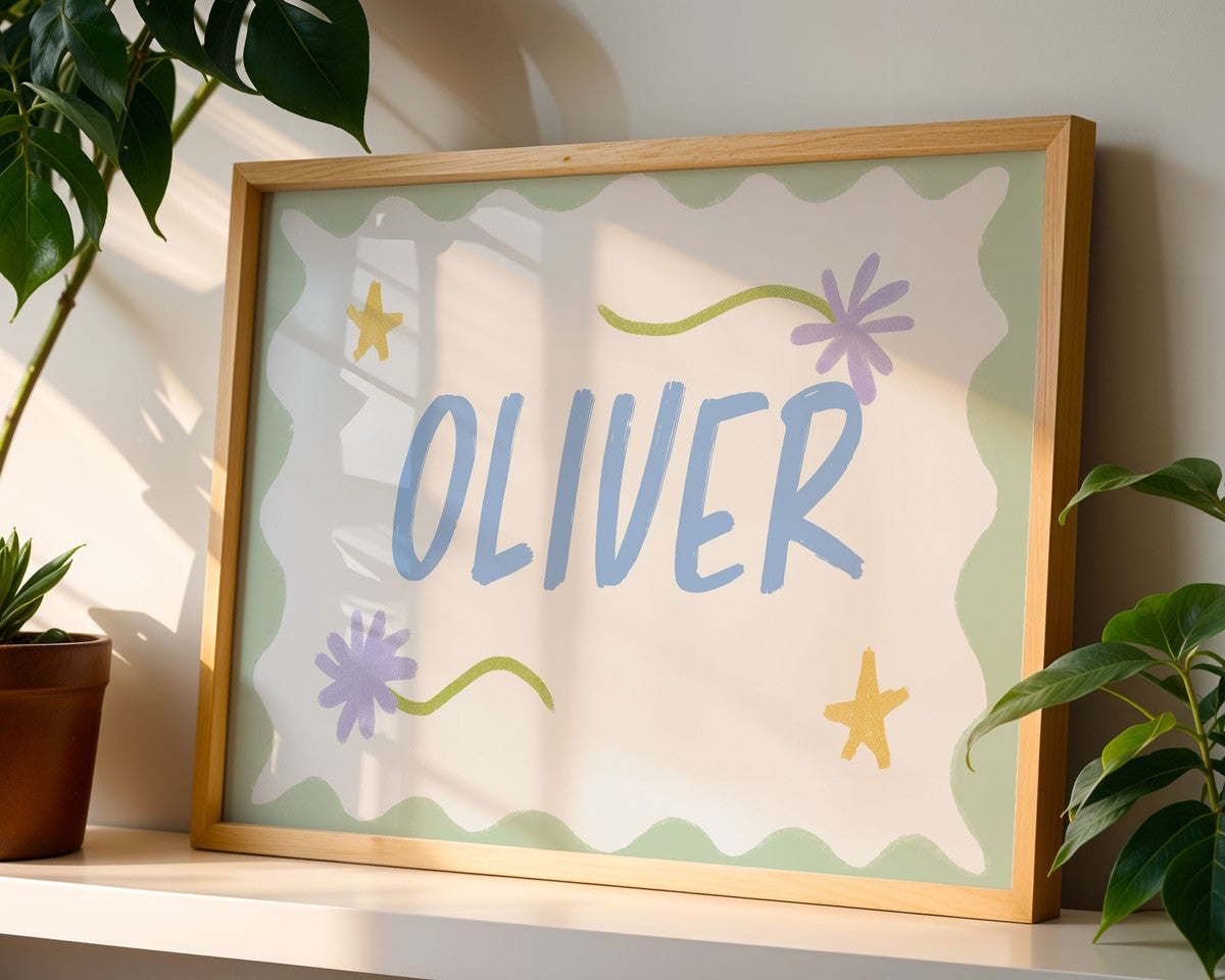 Custom Name Neutral Colour Art Print | Unframed